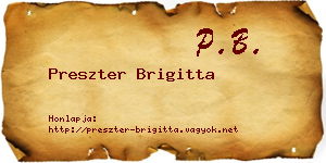 Preszter Brigitta névjegykártya